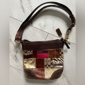 EUC COACH Limited Edition patchwork hobo purse - multicolored/multi texture